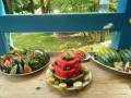 9. August: Eine Melonentorte und ein Apfelschwan auf dem Buffet. (Foto: Franzi Owetzki)